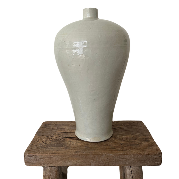 Vintage White Glazed Ceramic Heart Vase Collection