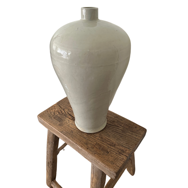 Vintage White Glazed Ceramic Heart Vase Collection