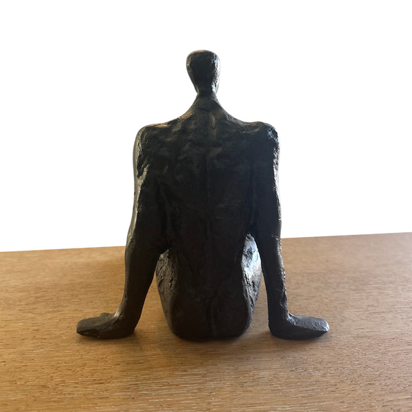 Vintage Brutalist Giacometti-Style Bronze Metal Shelf Statues