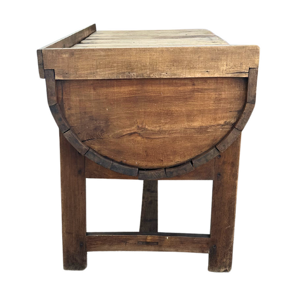 Antique French Large Oak Dough Barrel on Stand