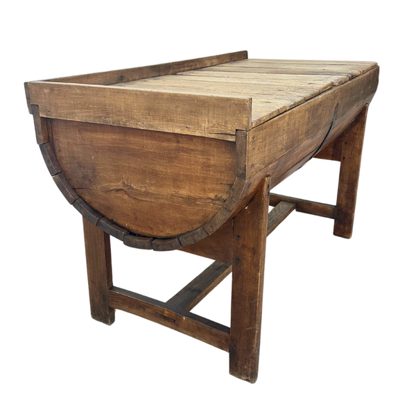 Antique French Large Oak Dough Barrel on Stand