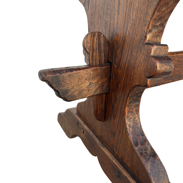 Solid Oak Cottage Style Trestle Base Dining Table