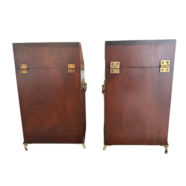 Pair of Vintage Mahogany Reproduction Knife Boxes