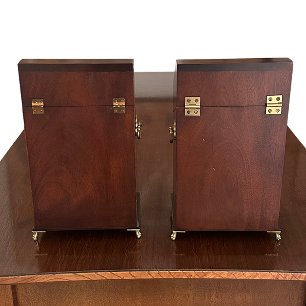Pair of Vintage Mahogany Reproduction Knife Boxes