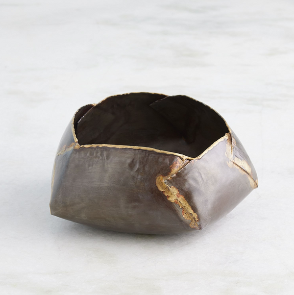Pleated Armor Bowl Collection in Antique Gunmetal