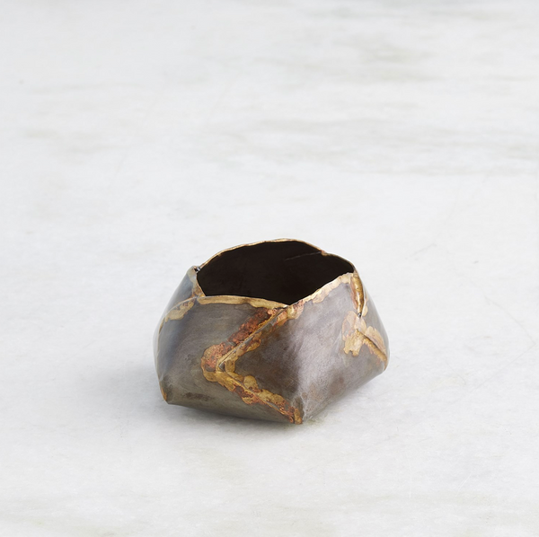 Pleated Armor Bowl Collection in Antique Gunmetal