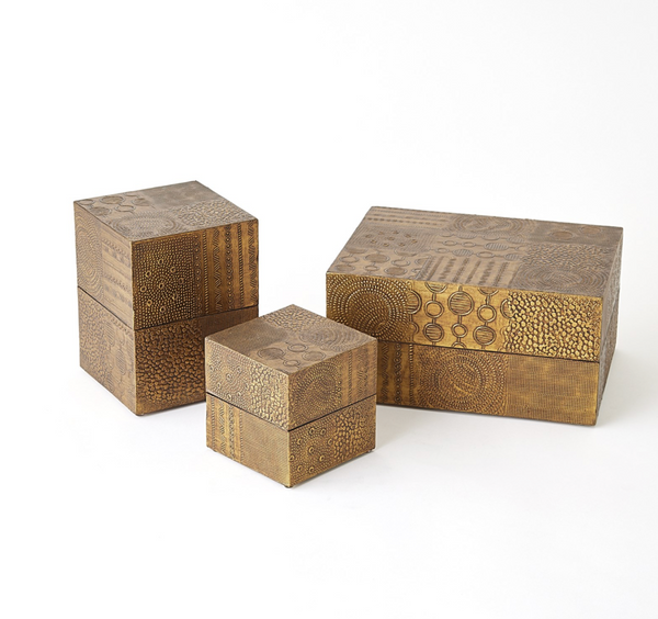 Navigator Box Collection in Antique Brass