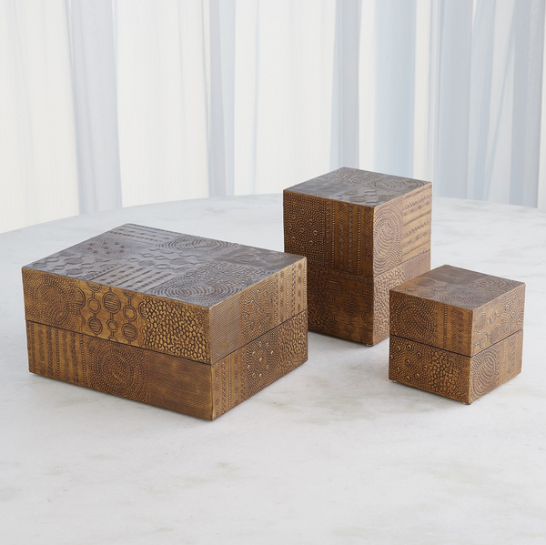 Navigator Box Collection in Antique Brass