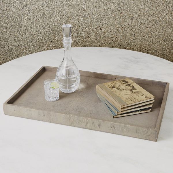 Driftwood Ottoman Tray in Grey
