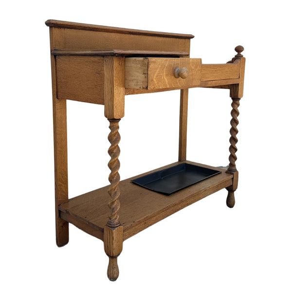 Antique Light Oak Entry Console/Umbrella Stand - SHOP by Interior Archaeology