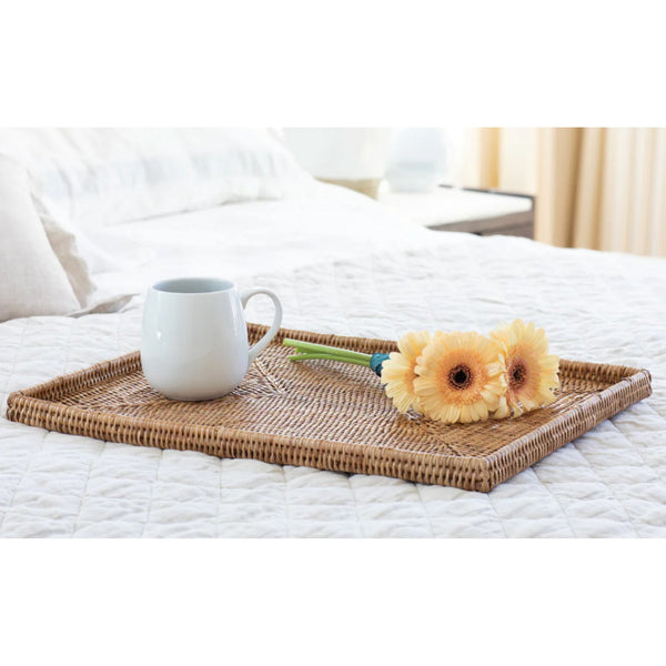 Woven Burmese Rattan Rectangular Flat Tray - SHOP by Interior Archaeology