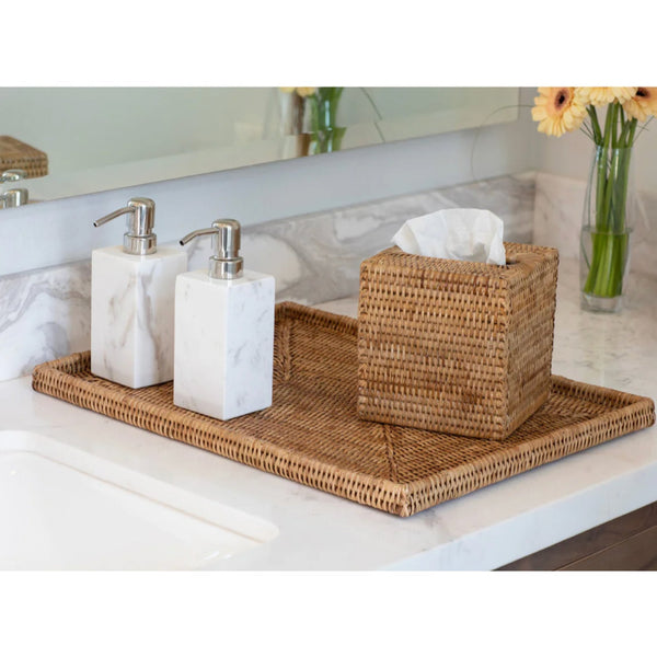Woven Burmese Rattan Rectangular Flat Tray - SHOP by Interior Archaeology