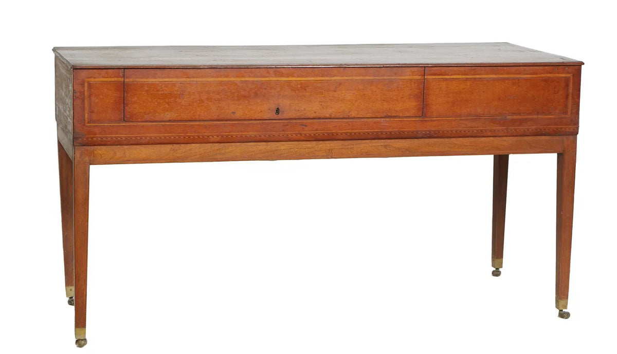 Antique English Sheraton Inlaid Mahogany Chest/ Console Table SHOP by Interior Archaeology