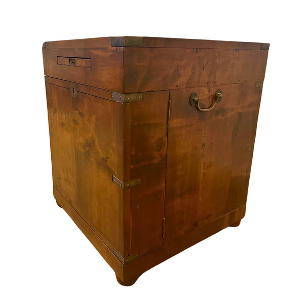 Antique Reproduction Campaign Style End Table/Mini Bar - SHOP by Interior Archaeology