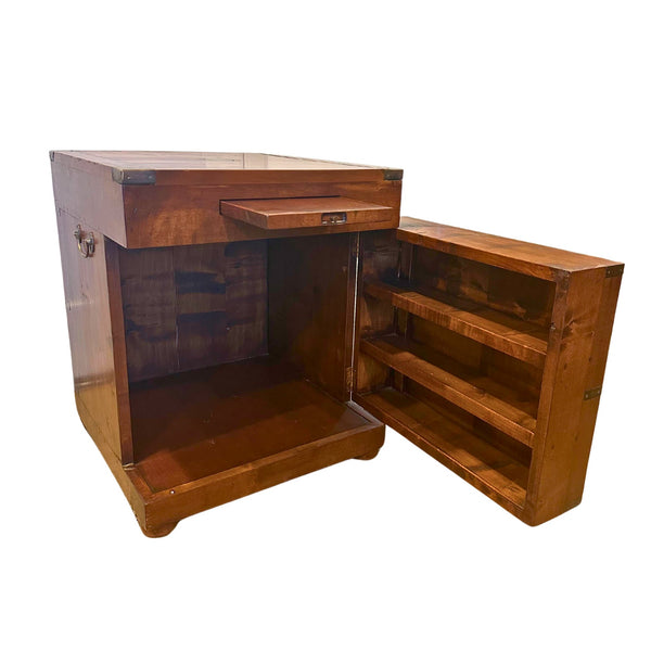 Antique Reproduction Campaign Style End Table/Mini Bar - SHOP by Interior Archaeology