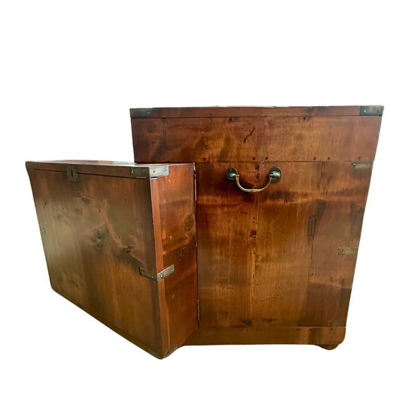 Antique Reproduction Campaign Style End Table/Mini Bar - SHOP by Interior Archaeology