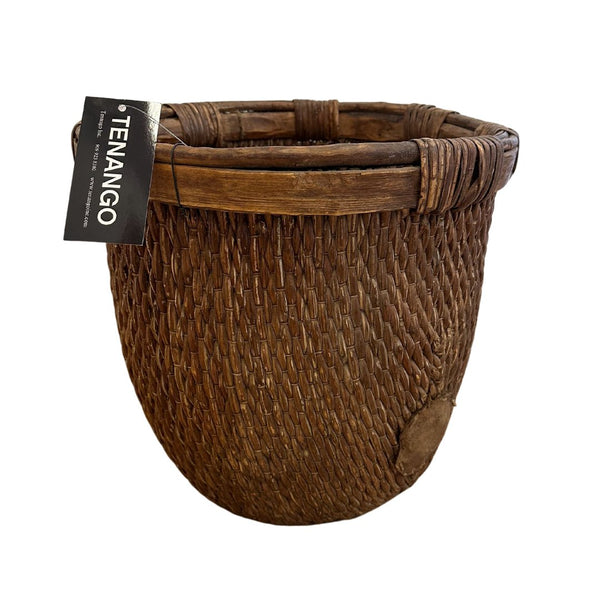 Antique Woven Cache Pot/Plant Basket/Waste Paper Basket - J - SHOP by Interior Archaeology