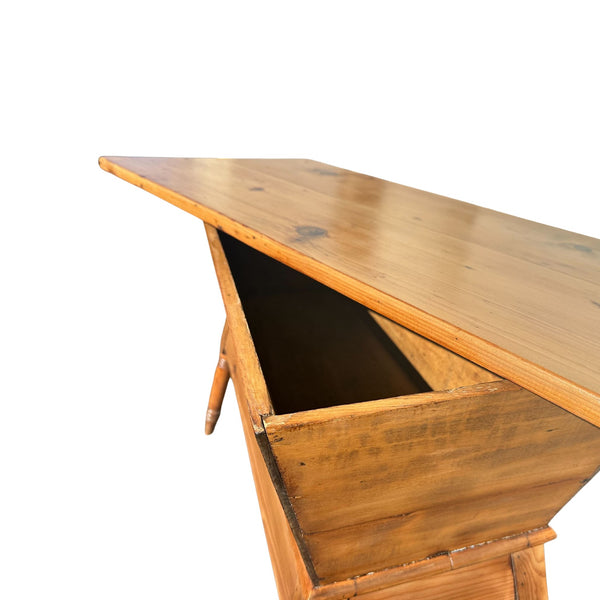 Early Wooden Southern Pine Dough Box on Turned Legs - SHOP by Interior Archaeology