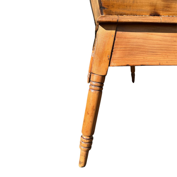 Early Wooden Southern Pine Dough Box on Turned Legs - SHOP by Interior Archaeology