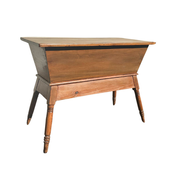 Early Wooden Southern Pine Dough Box on Turned Legs - SHOP by Interior Archaeology