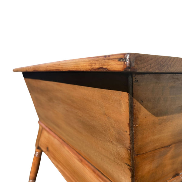 Early Wooden Southern Pine Dough Box on Turned Legs - SHOP by Interior Archaeology