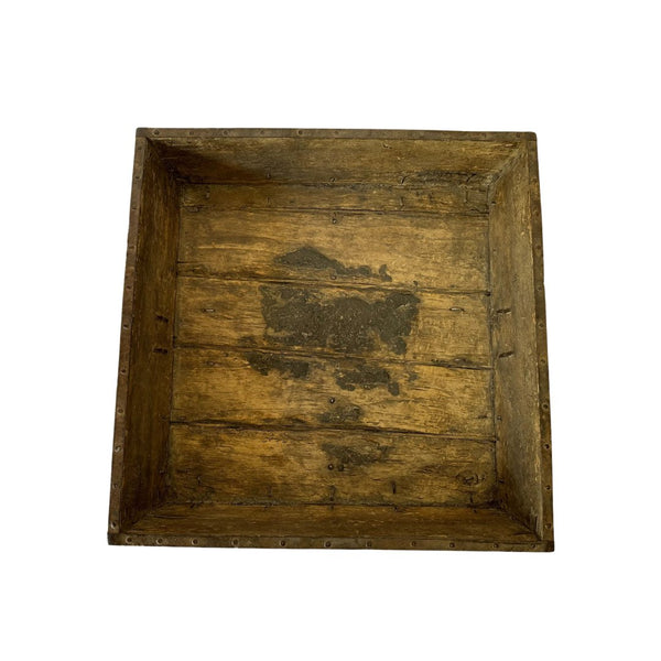Grand-Scale Antique Wooden Box/Tray with Iron Handles and Strappings - SHOP by Interior Archaeology