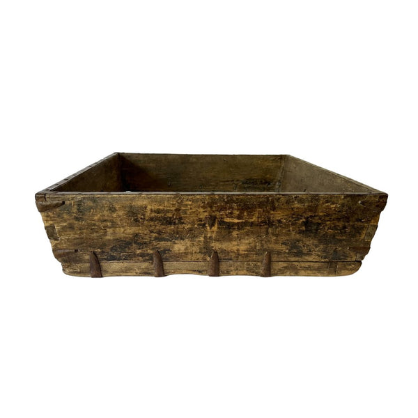 Grand-Scale Antique Wooden Box/Tray with Iron Handles and Strappings - SHOP by Interior Archaeology
