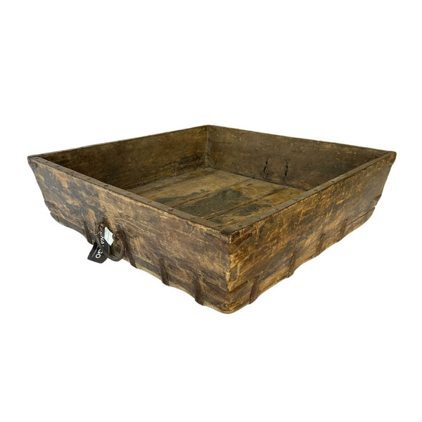 Grand-Scale Antique Wooden Box/Tray with Iron Handles and Strappings - SHOP by Interior Archaeology
