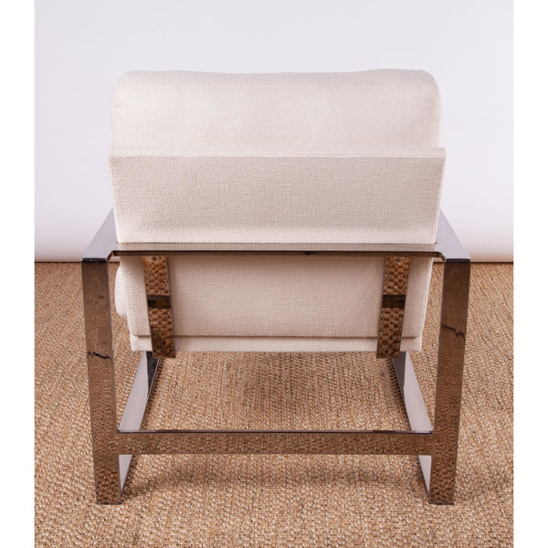 Pair of Chrome Lounge Chairs with Cerused Oak Trim - SHOP by Interior Archaeology
