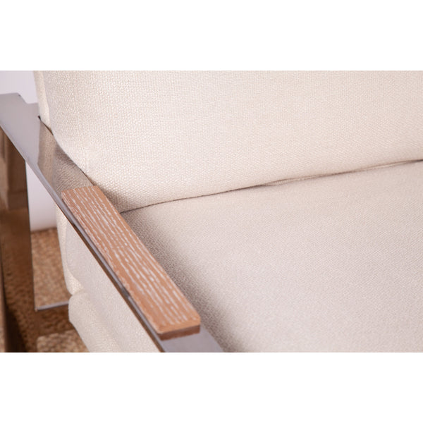 Pair of Chrome Lounge Chairs with Cerused Oak Trim - SHOP by Interior Archaeology