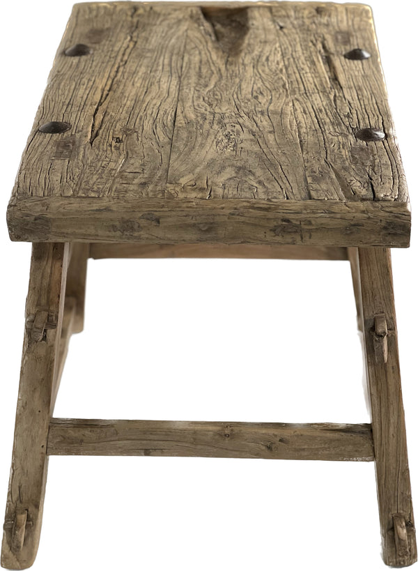 Rustic End Table with Iron Rivets - SHOP by Interior Archaeology
