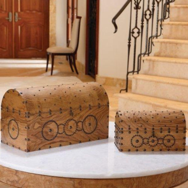 Studded Wooden Box - SHOP by Interior Archaeology