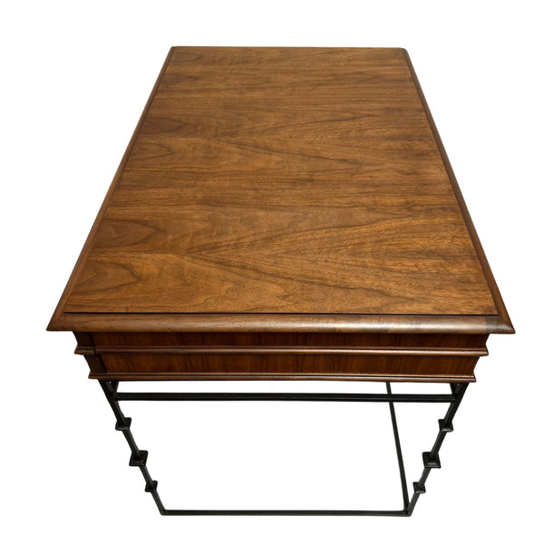 Walnut Nightstand/Side Table with Iron Base by Hickory Chair - SHOP by Interior Archaeology
