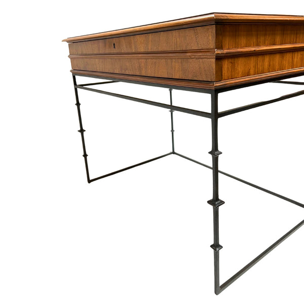 Walnut Nightstand/Side Table with Iron Base by Hickory Chair - SHOP by Interior Archaeology