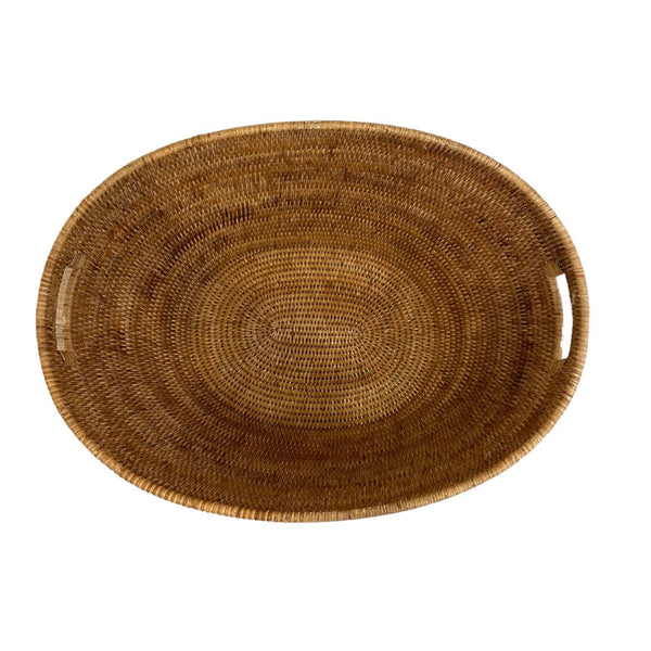 Woven Burmese Rattan Laundry Basket with Cutout Handles - SHOP by Interior Archaeology