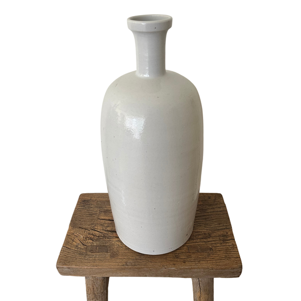 Tall White Ceramic Bottle Vase Collection