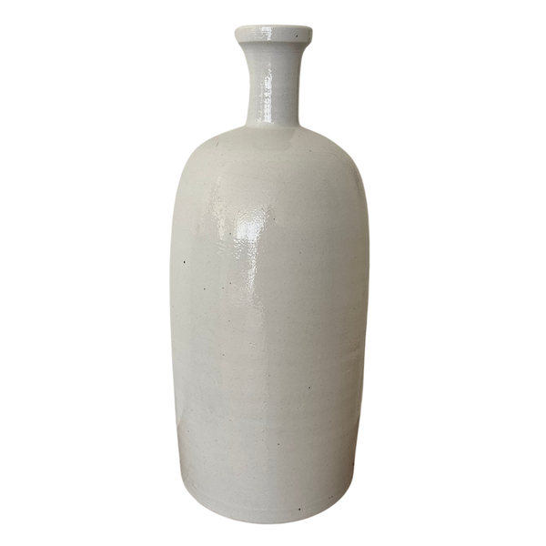 Tall White Ceramic Bottle Vase Collection