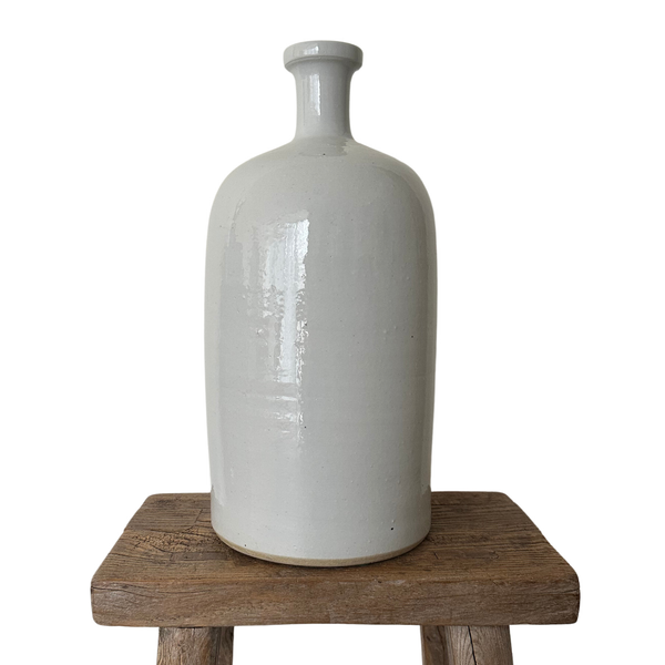 Tall White Ceramic Bottle Vase Collection