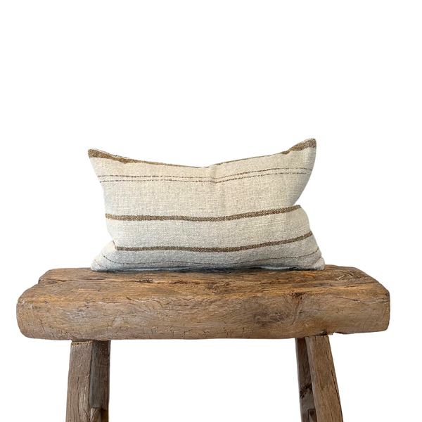 Nolan Pillow in Natural and Safran - 20 x 12