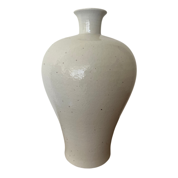 Vintage White Glazed Ceramic Heart Vase Collection