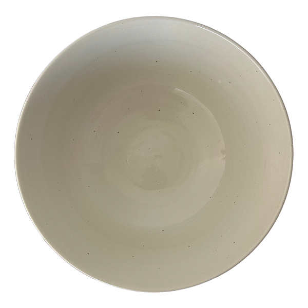 Massive Round White Speckled Ceramic Bowl