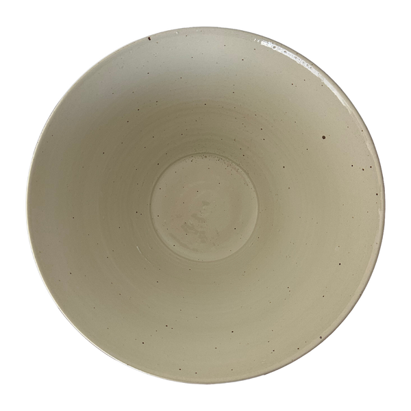 Massive Cone White Speckled Ceramic Bowl