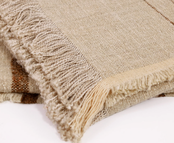 Nolan Throw in Natural/Brown - 79 x 55