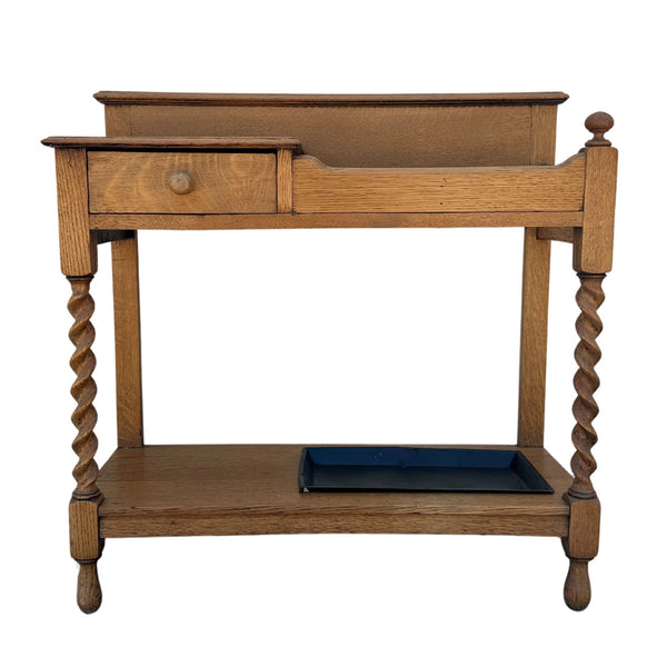 Antique Light Oak Entry Console/Umbrella Stand - SHOP by Interior Archaeology