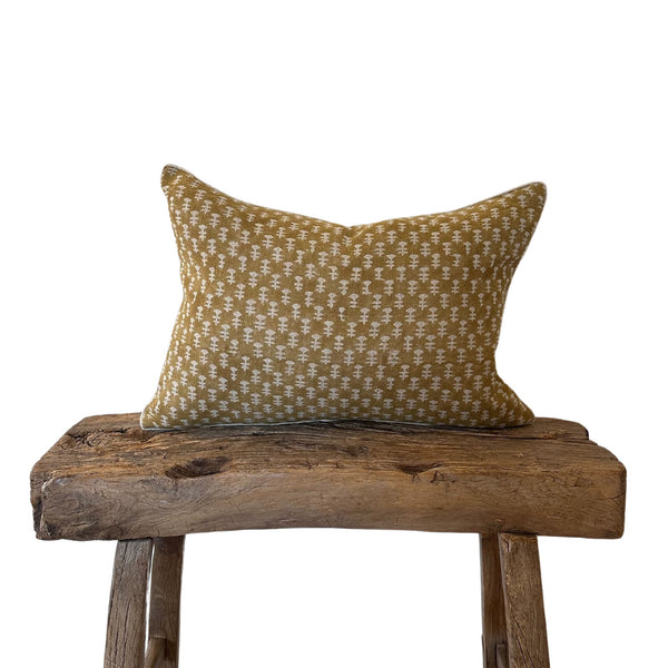 Bernadette Pillow in Mustard on Natural - 14 x 20 - SHOP by Interior Archaeology