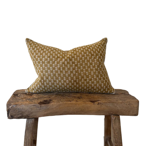 Bernadette Pillow in Mustard on Natural - 14 x 20 - SHOP by Interior Archaeology