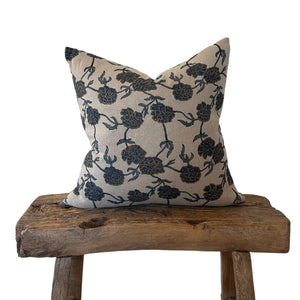 Madeline Pillow in Mustard and Indigo - 20 x 20 - SHOP by Interior Archaeology