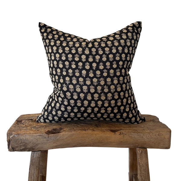 Tiana Pillow in Noir and Gold - 20 x 20 - SHOP by Interior Archaeology