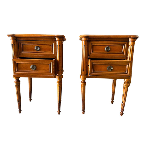 Vintage Louis XVI Style Cherry Nightstands (Set of 2) - SHOP by Interior Archaeology