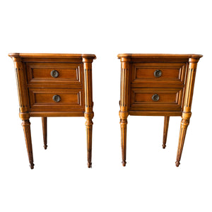 Vintage Louis XVI Style Cherry Nightstands (Set of 2) - SHOP by Interior Archaeology